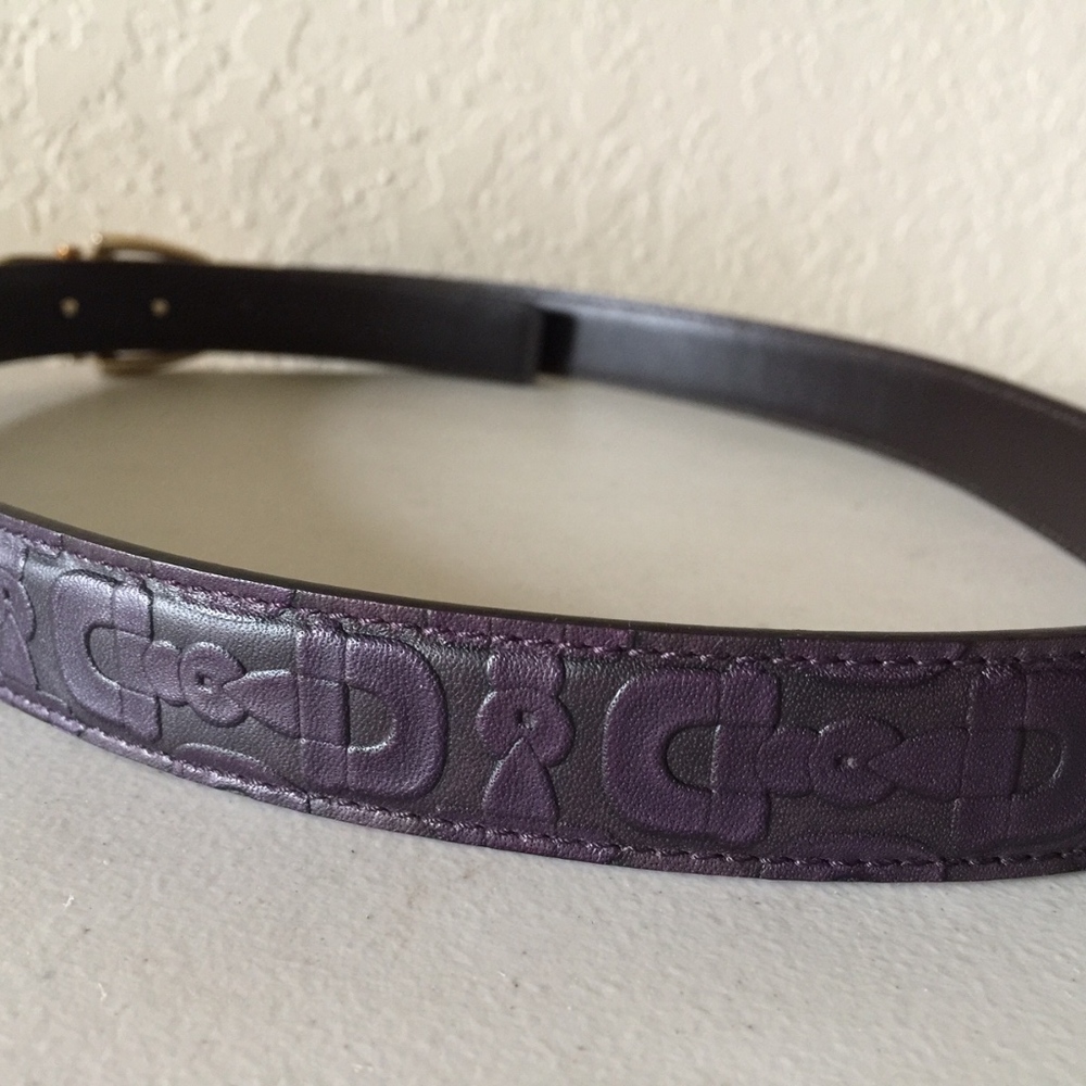 GUCCI NEW BELT IN LOVELY EGGPLANT LEATHER